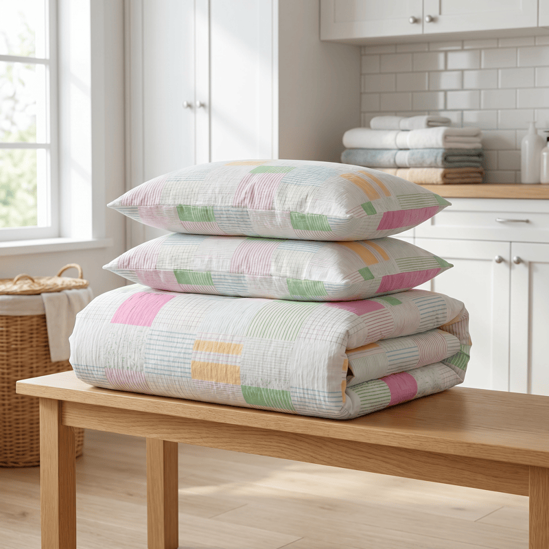 Multicolor Pastel Patchwork Cotton Bedding Set (4PCS) - image 3