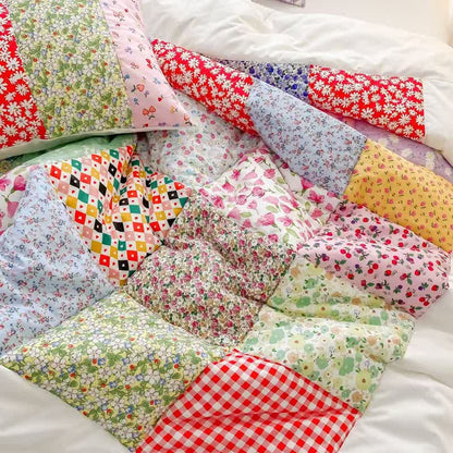 Colorful Patchwork Cotton Floral Bedding Set - image 2