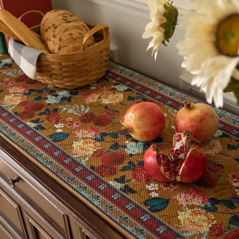 Vintage Floral Tassel Table Runner - image 3