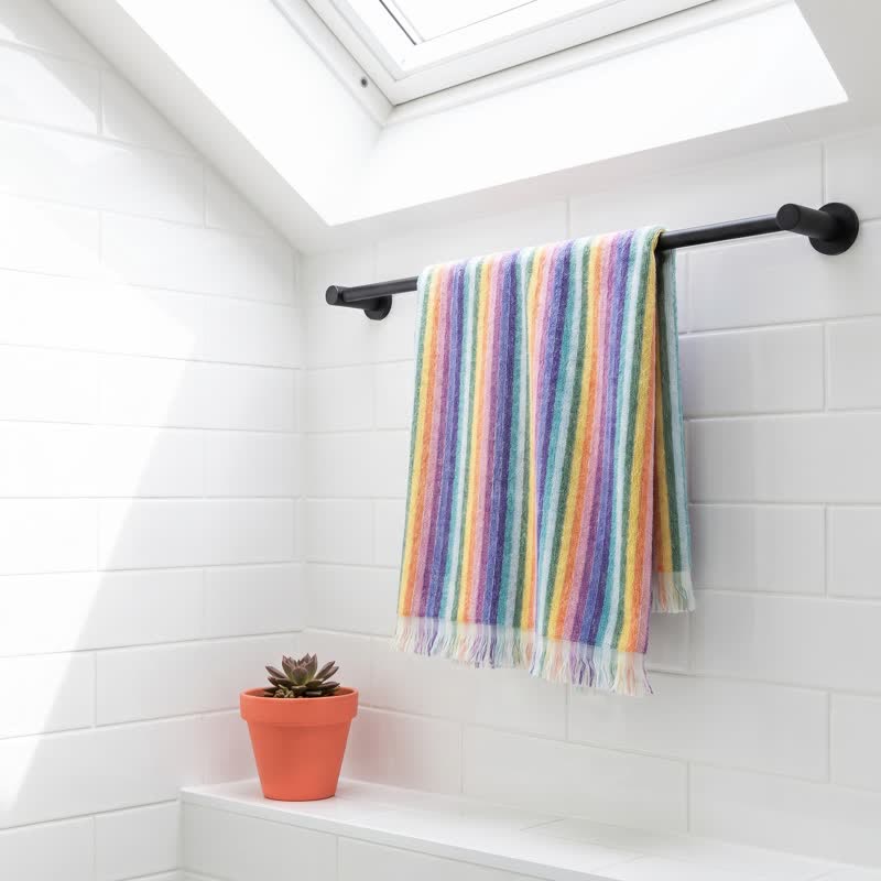 Rainbow Striped Breathable Cotton Towel - image 2