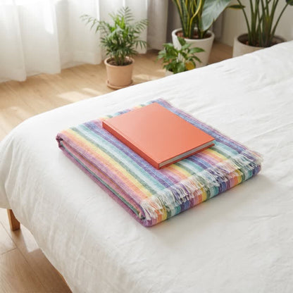 Rainbow Striped Breathable Cotton Towel - image 3
