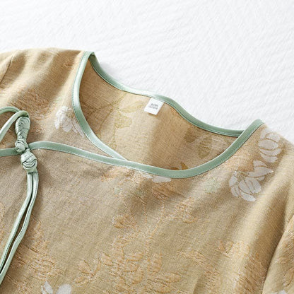 Floral Cotton Chinese Knot Loungewear Set - image 4