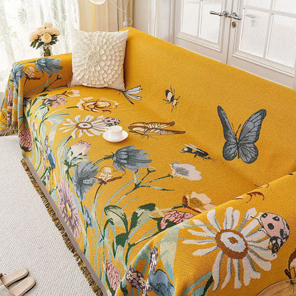 Vintage Floral Tassel Sofa Protector - image 1