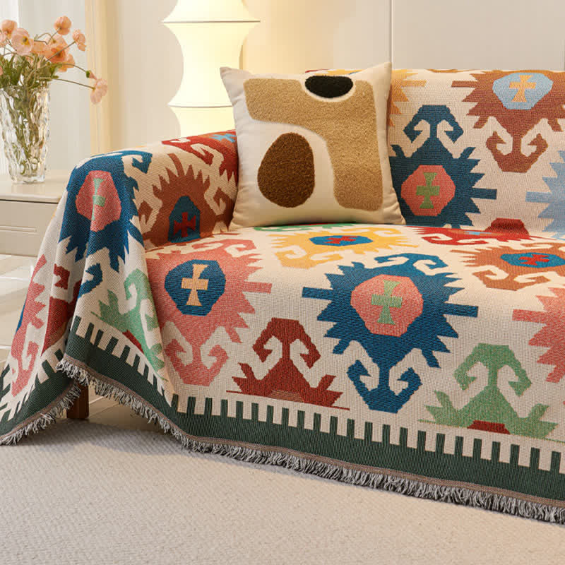 Boho Geometric Tassel Sofa Protector - image 6