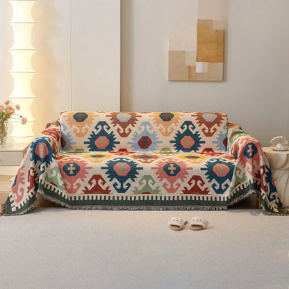 Boho Geometric Tassel Sofa Protector - image 1