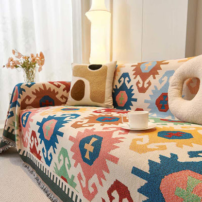 Boho Geometric Tassel Sofa Protector - image 0