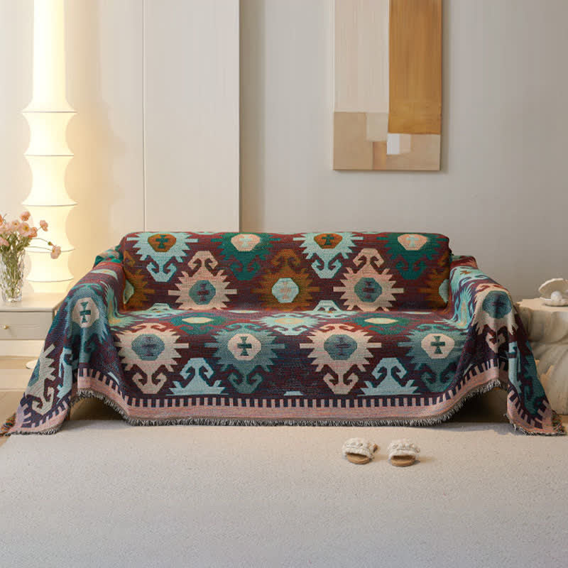 Boho Geometric Tassel Sofa Protector - image 2