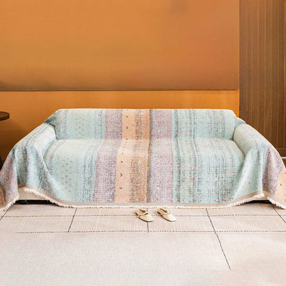 Sunset Stripe Tassel Sofa Protector - image 3