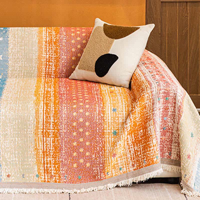 Sunset Stripe Tassel Sofa Protector - image 4