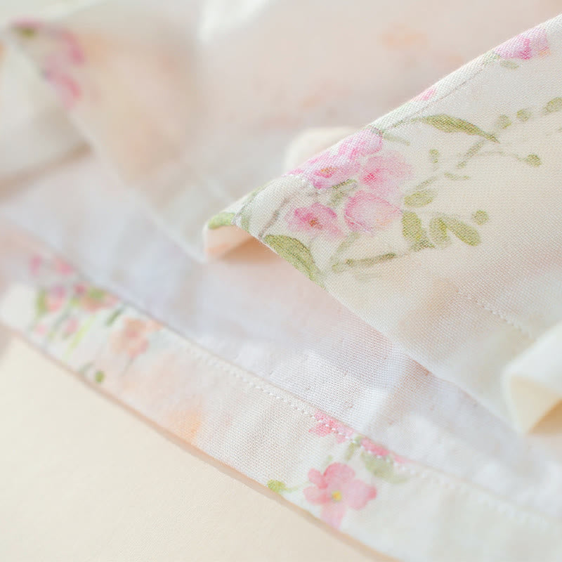 Floral Bamboo Cotton Tie Neck Pajamas - image 12