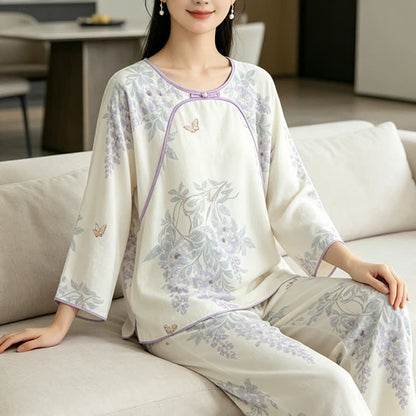 Floral Butterfly Bamboo Fiber Women's Pajamas - image 4