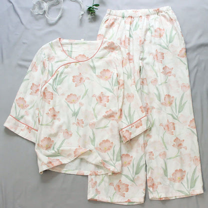 Tulip Print Bamboo Fiber Women's Pajamas - image 1