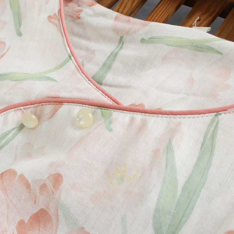 Tulip Print Bamboo Fiber Women's Pajamas - image 3