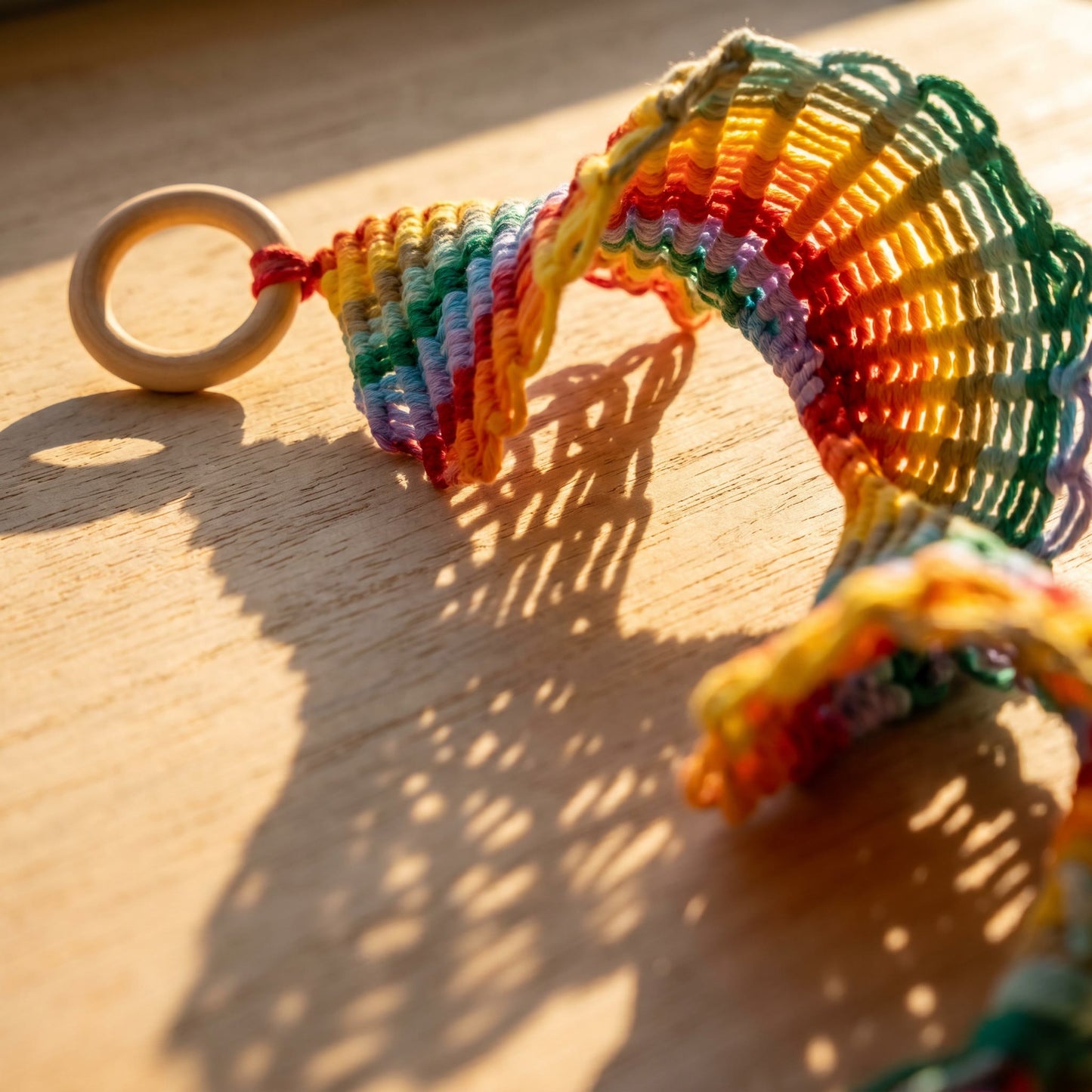 Boho Rainbow Macrame Hanging Bell Wall Decor - image 3