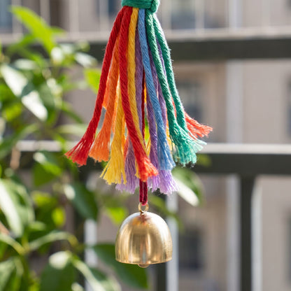 Boho Rainbow Macrame Hanging Bell Wall Decor - image 7