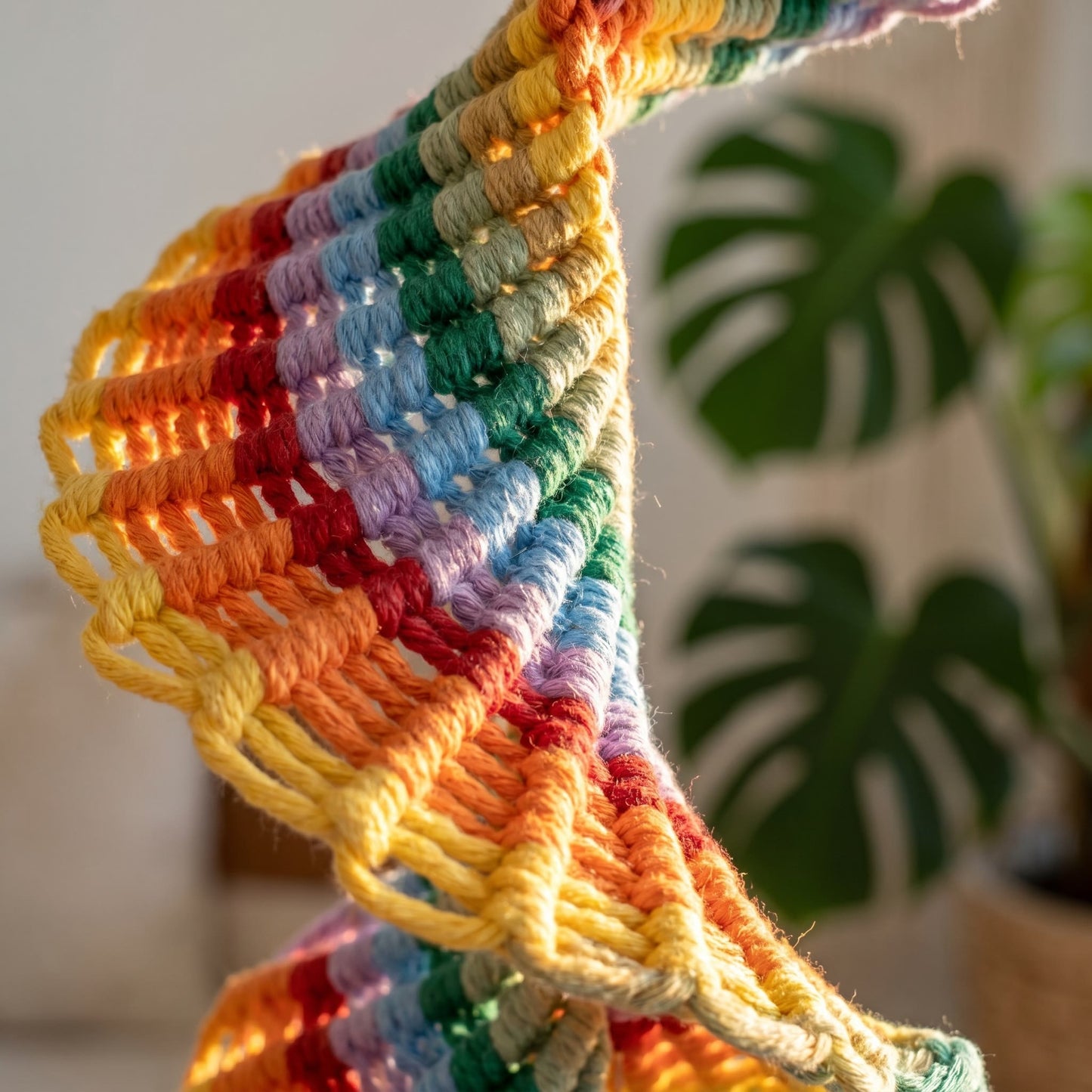 Boho Rainbow Macrame Hanging Bell Wall Decor - image 4