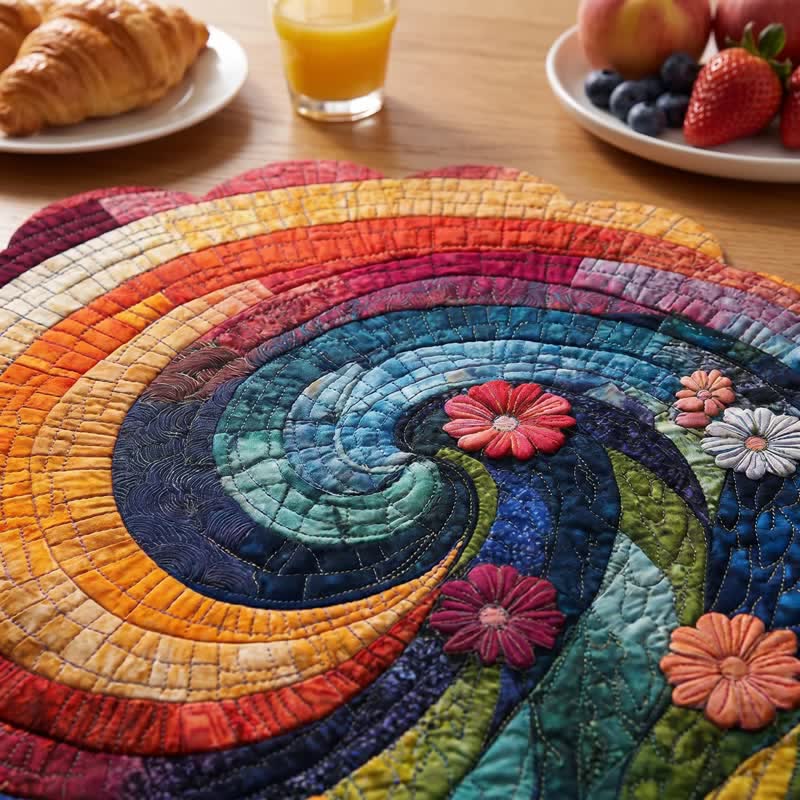 Rainbow Swirl Boho Polyester Placemat - image 5
