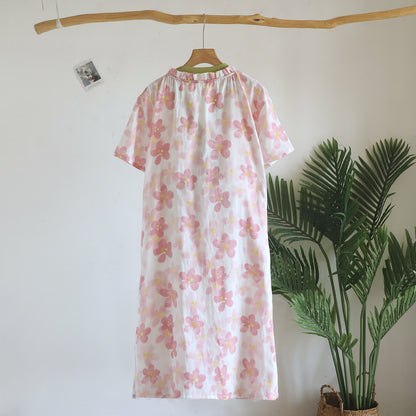 Sakura Floral Cotton Gauze Kimono Nightdress - image 3
