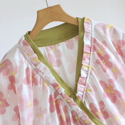 Sakura Floral Cotton Gauze Kimono Nightdress - image 6