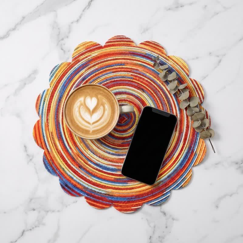 Nordic Retro Rainbow Woven Linen Placemats - image 2