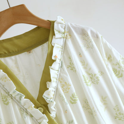 Forest Herbarium Cotton Gauze Yukata Dress - image 5
