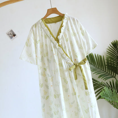 Forest Herbarium Cotton Gauze Yukata Dress - image 3