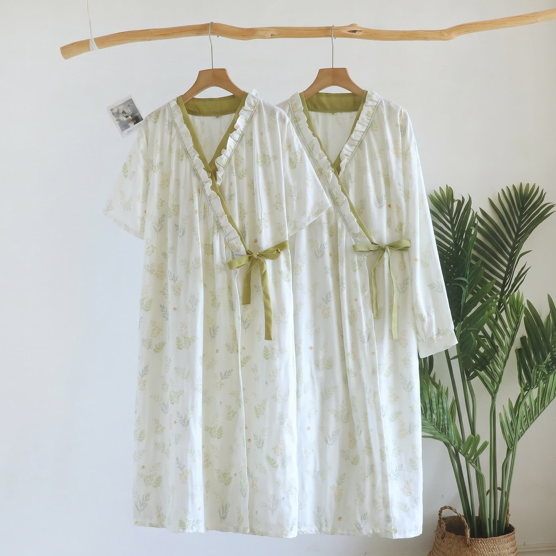 Forest Herbarium Cotton Gauze Yukata Dress - image 0