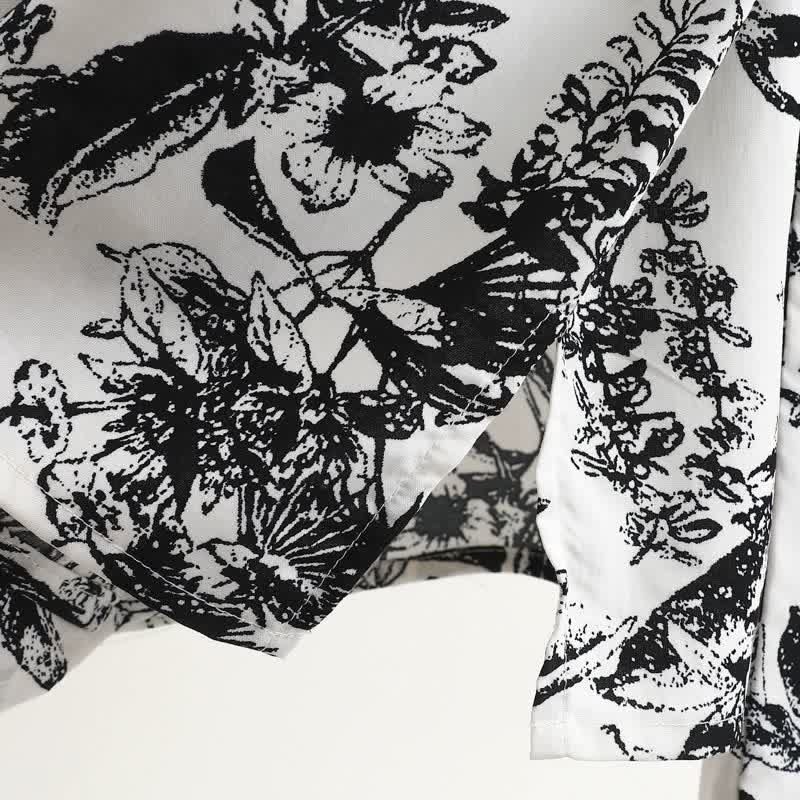 Monochrome Botanical Print Pajama Set - image 6