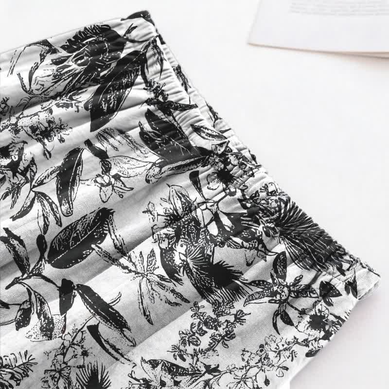 Monochrome Botanical Print Pajama Set - image 8