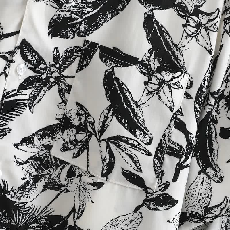 Monochrome Botanical Print Pajama Set - image 3