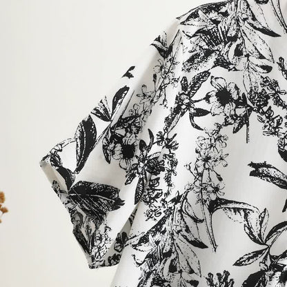 Monochrome Botanical Print Pajama Set - image 5