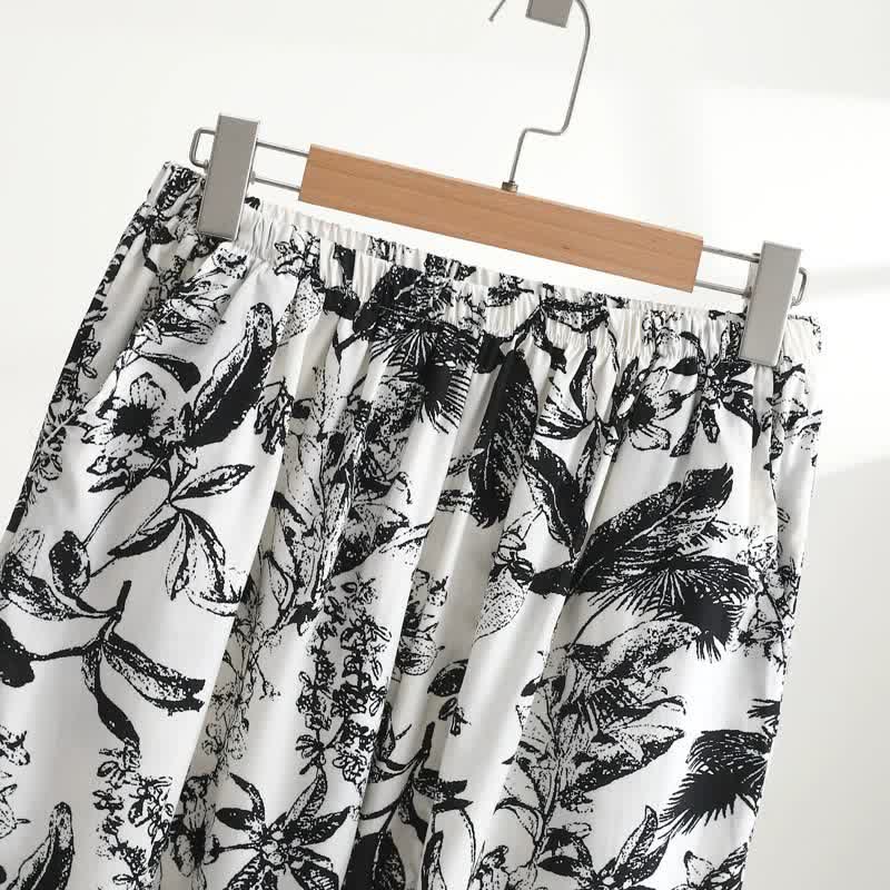 Monochrome Botanical Print Pajama Set - image 7