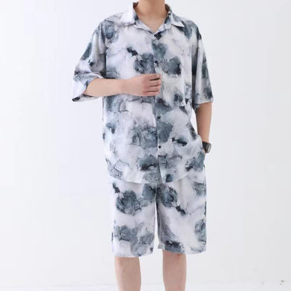 Unisex Style Ink Wash Pajama Set - image 4