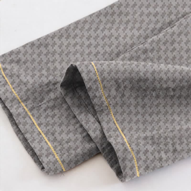 Grey Geometric V-Neck Loungewear Set - image 4