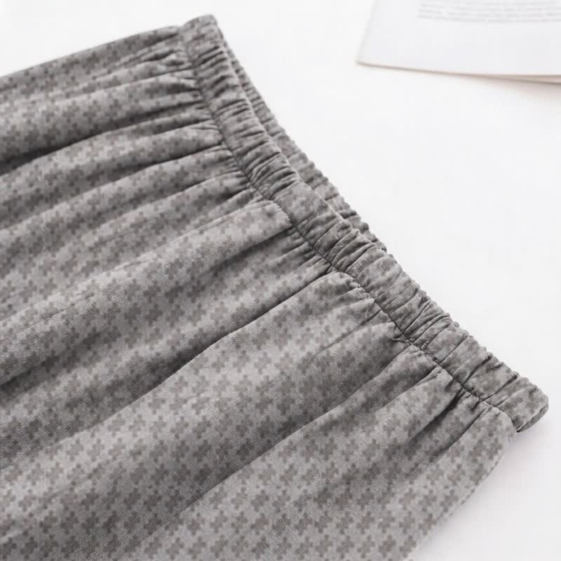 Grey Geometric V-Neck Loungewear Set - image 3