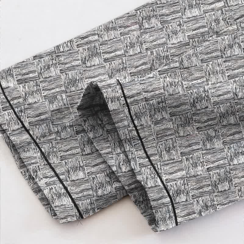 Gray Abstract Linear Cotton Pajama Set - image 5