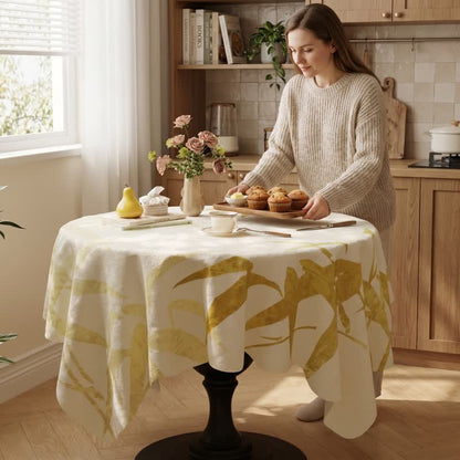 Country Style Botanical Leaf Print Tablecloth - image 1