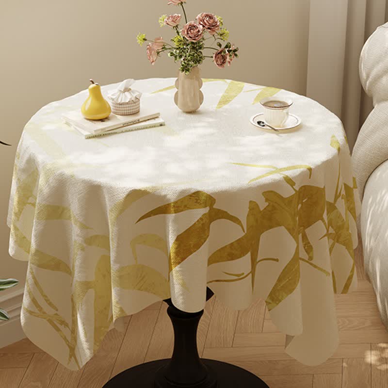 Country Style Botanical Leaf Print Tablecloth - Beige - 55" x 87" - image 0