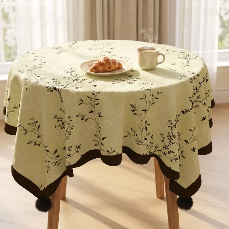 Rustic Style Botanical Tassel Tablecloth - image 1