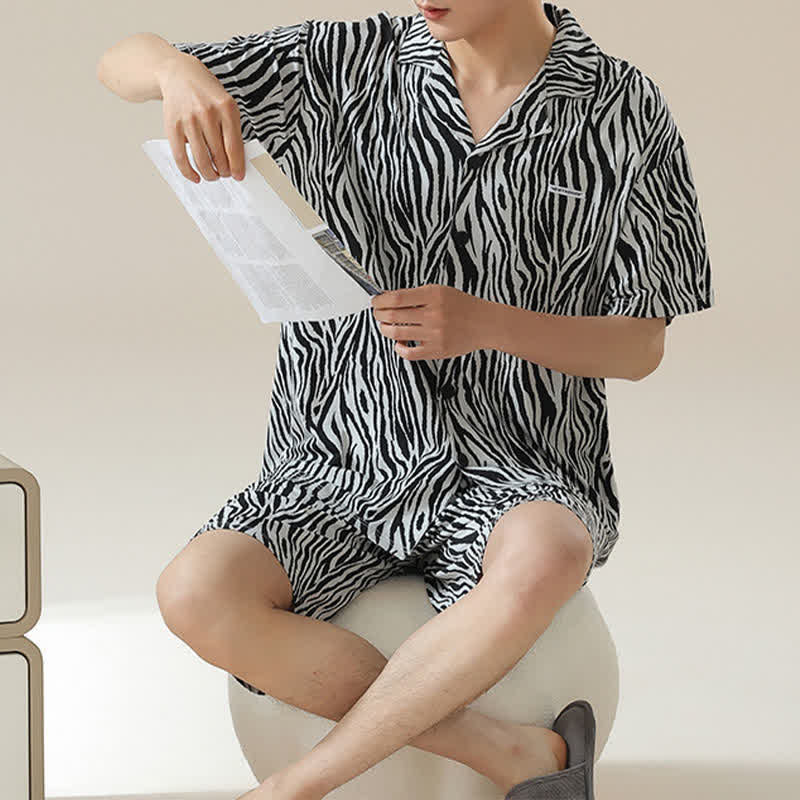 Unisex Zebra Print Modal Pajama Set - image 1