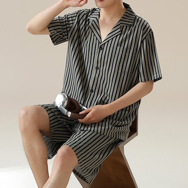 Unisex Striped Modal Pajama Set - image 1