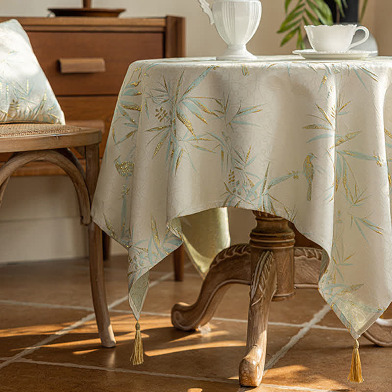 Elegant Bamboo Leaf Tassel Tablecloth - image 5