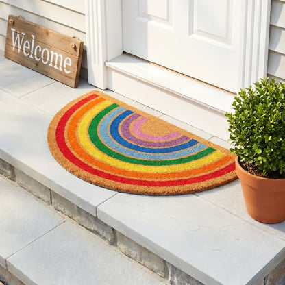 Rainbow Non-Slip Entryway Coir Area Rug - image 3