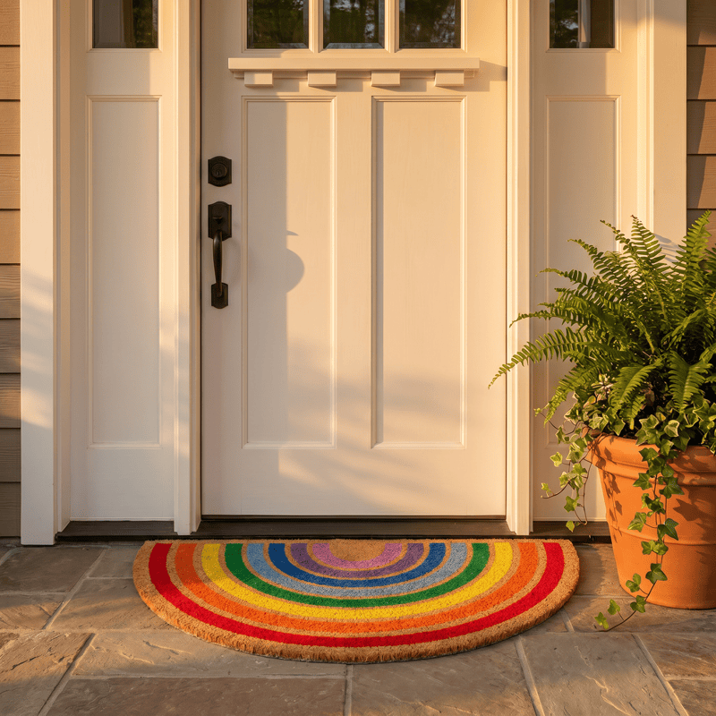 Rainbow Non-Slip Entryway Coir Area Rug - 39'' × 47'' - image 0