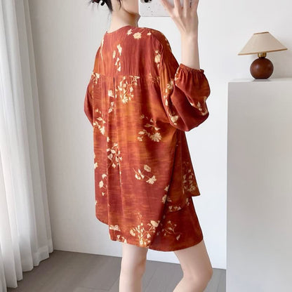 Botanical Floral Button Front Women's Pajamas - image 3
