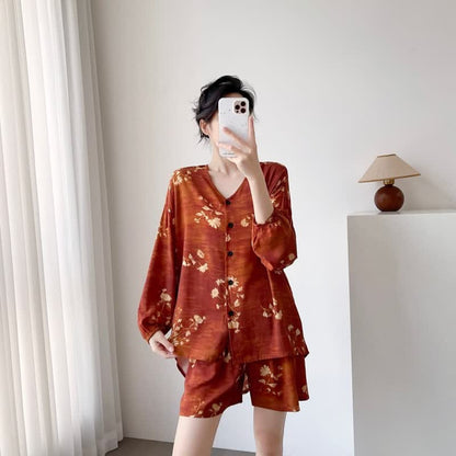 Botanical Floral Button Front Women's Pajamas - image 2