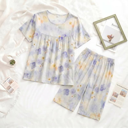 Misty Blue Floral Loungewear Set - image 1