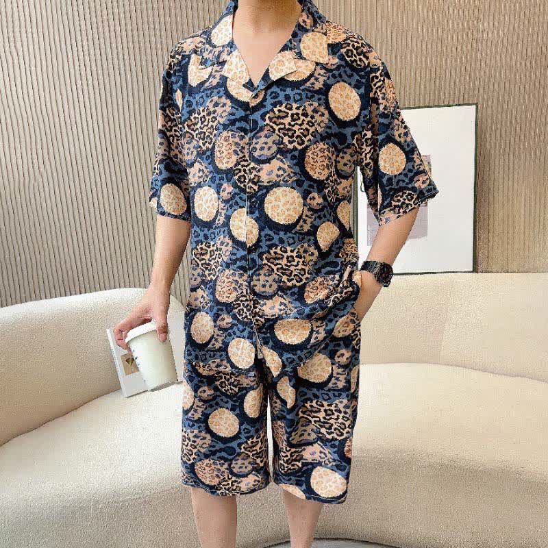 Navy Leopard Print Loungewear Set - image 2
