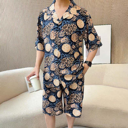 Navy Leopard Print Loungewear Set - image 2