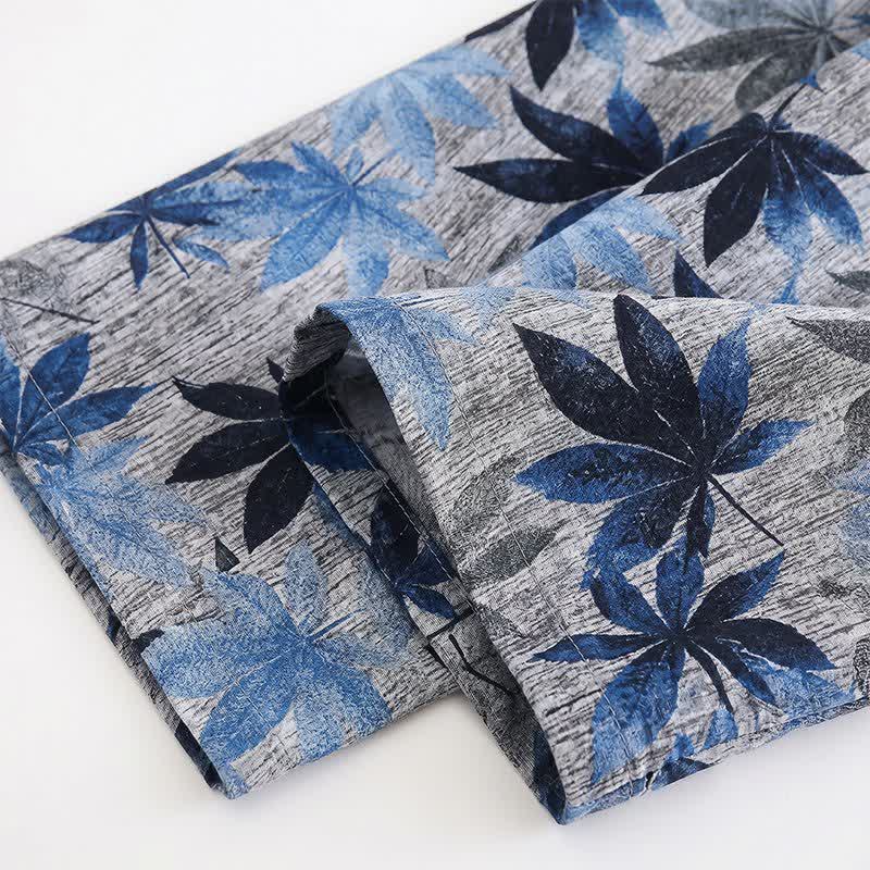 Unisex Blue Leaf Print Pajama Set - image 6